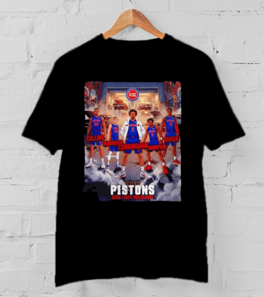Detroit Pistons 2026 2027 NBA Season Cunningham Thompson Duren Robinson Collins T-Shirt