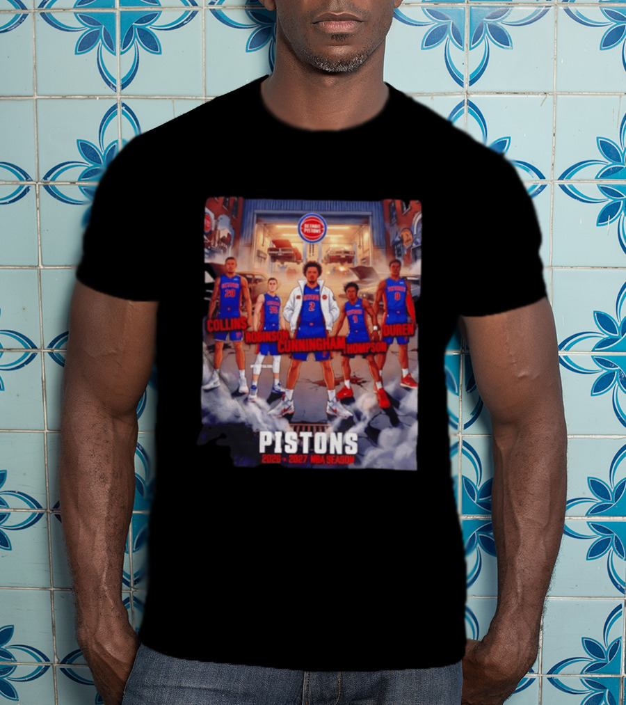 Detroit Pistons 2026 2027 NBA Season Cunningham Thompson Duren Robinson Collins T-Shirt