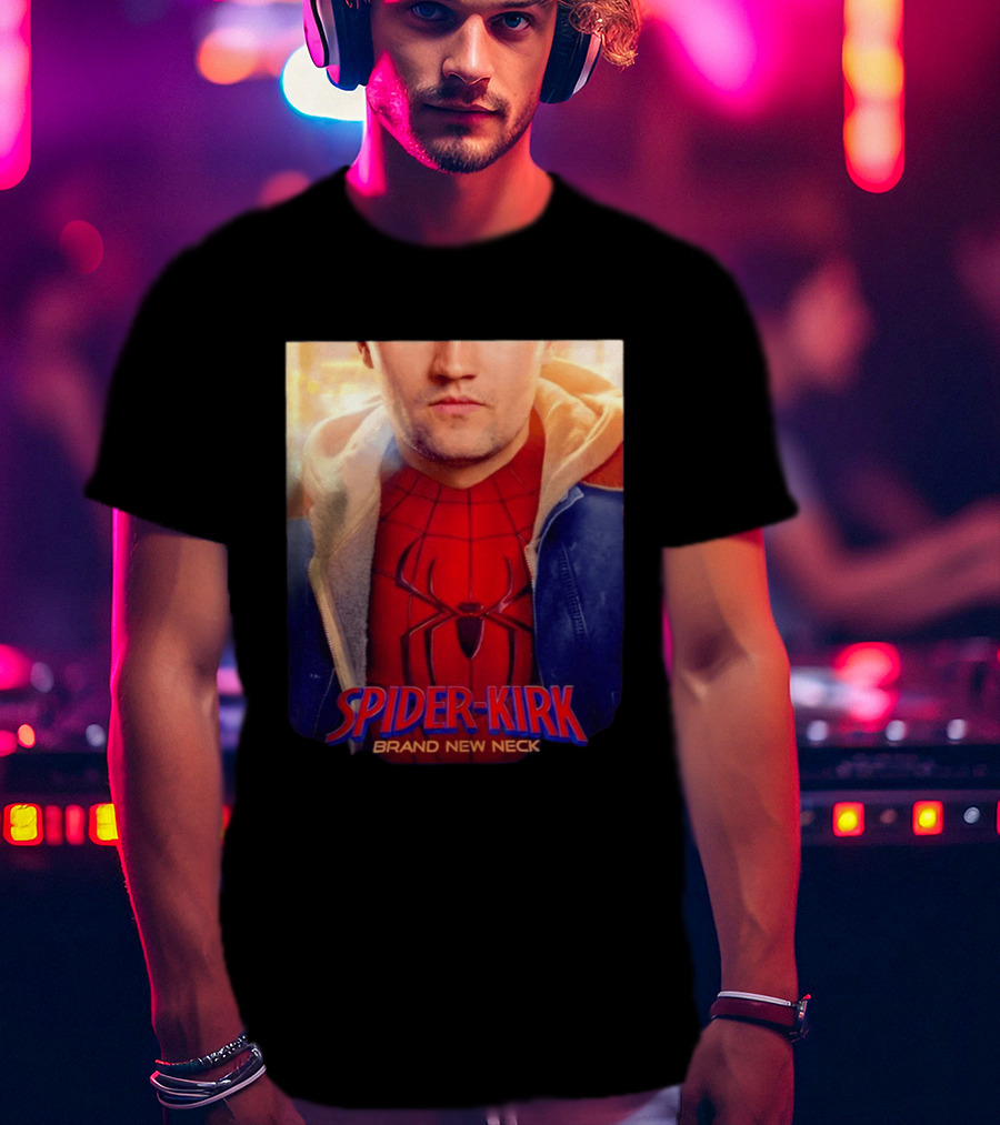 Spider Kirk Brand New Neck Spider Man X Charlie Kirk T-Shirt