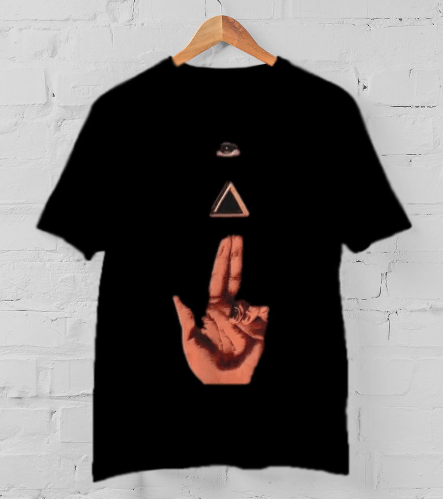 Hand Making Gun Gesture With Pyramid Eye T-Shirt