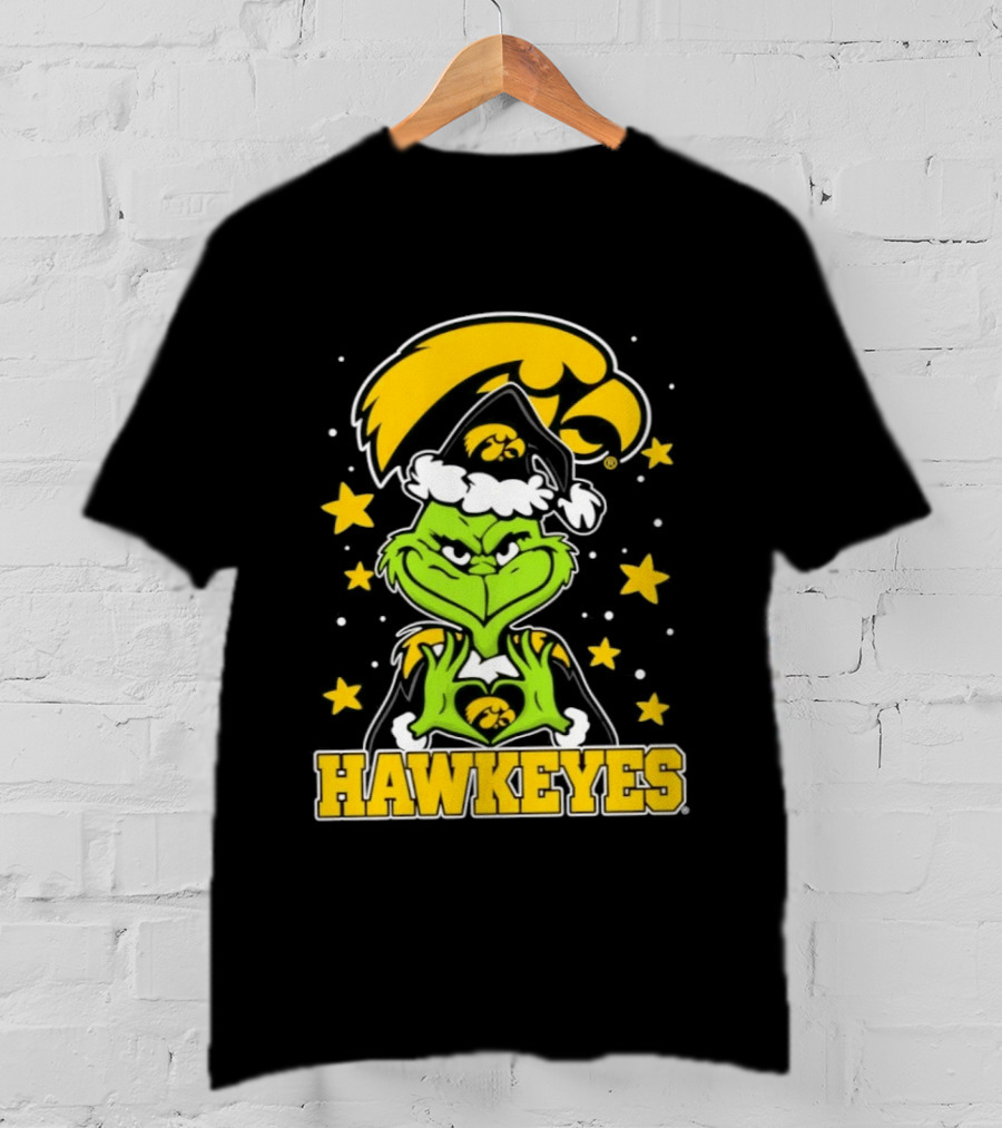Iowa Hawkeyes Grinch Christmas NCAA Fan Gear T-Shirt