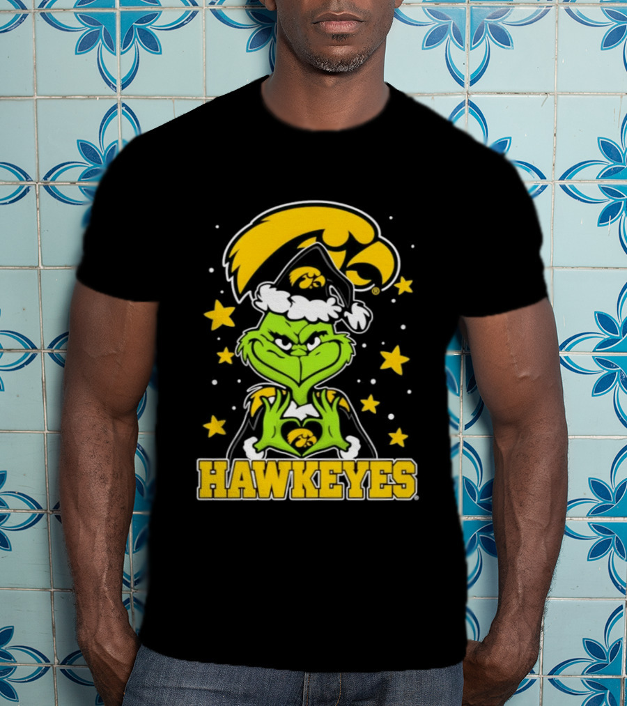 Iowa Hawkeyes Grinch Christmas NCAA Fan Gear T-Shirt