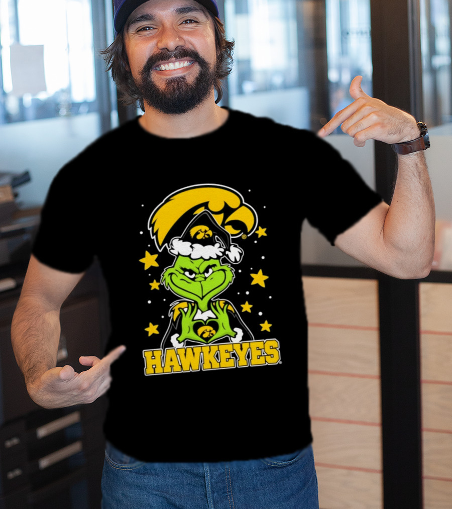Iowa Hawkeyes Grinch Christmas NCAA Fan Gear T-Shirt