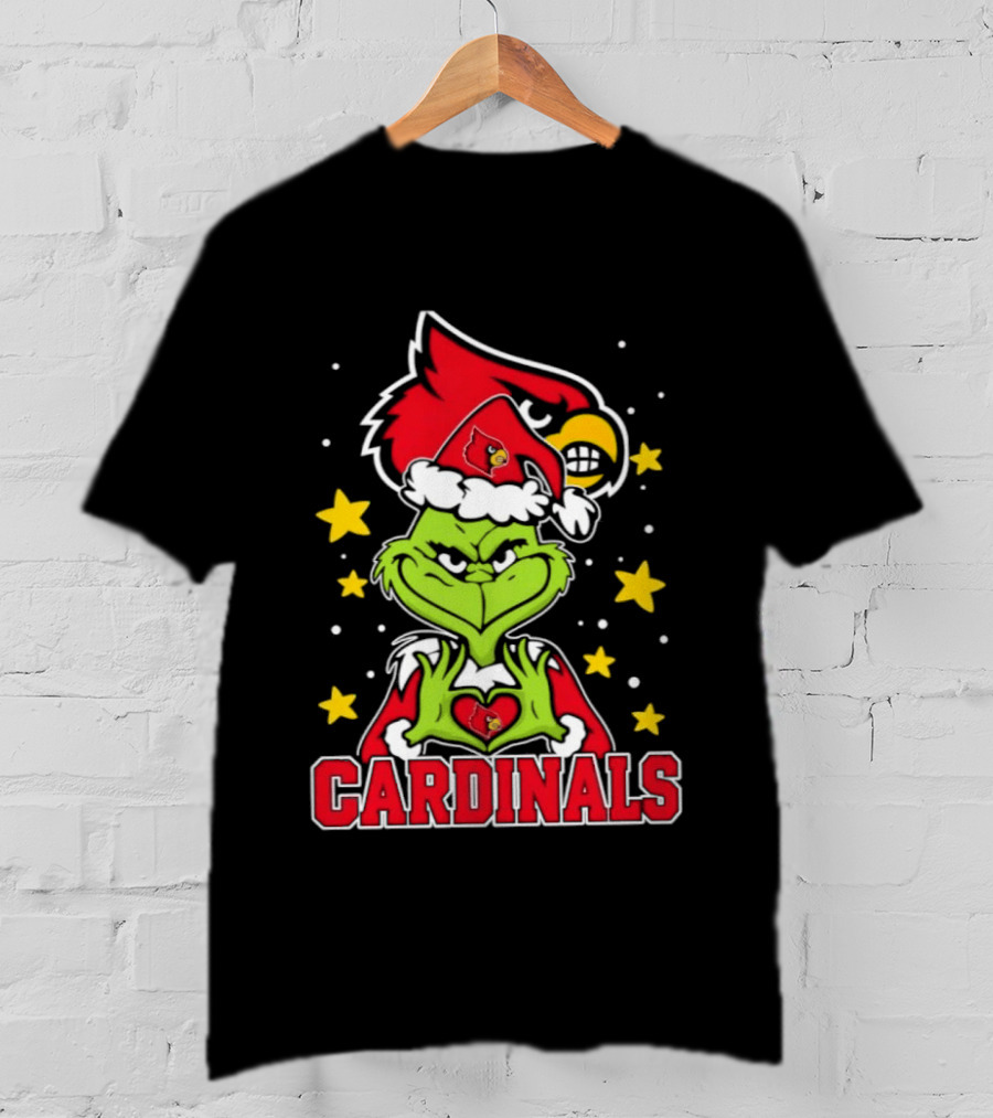 Louisville Cardinals Christmas Grinch Holiday Spirit T-Shirt