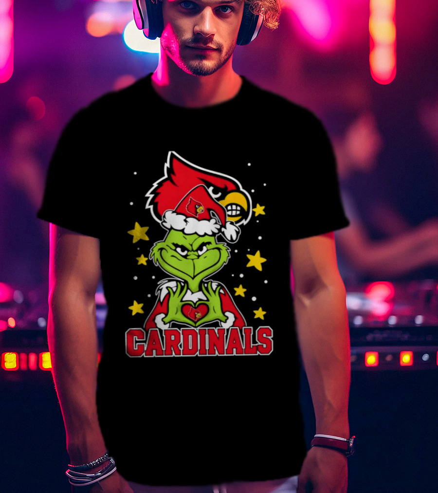 Louisville Cardinals Christmas Grinch Holiday Spirit T-Shirt