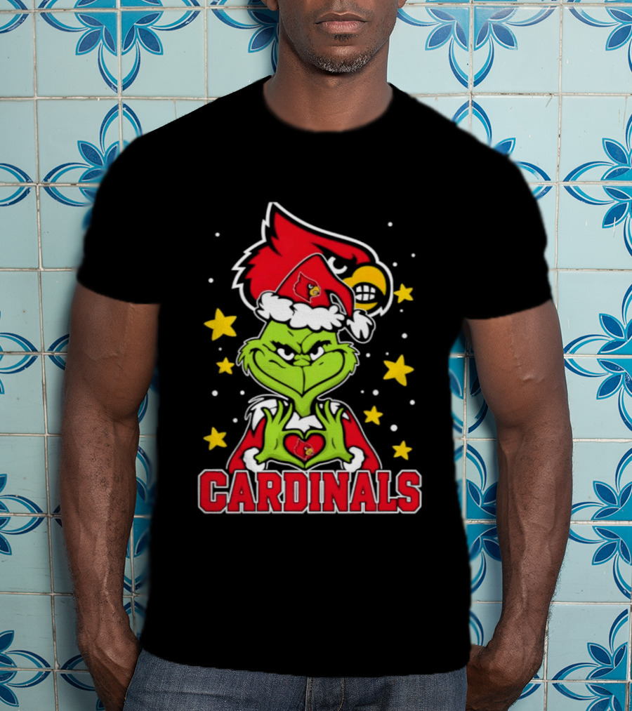 Louisville Cardinals Christmas Grinch Holiday Spirit T-Shirt