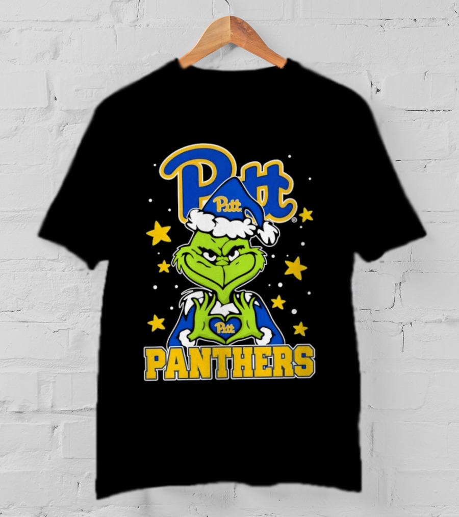 Pitt Panthers The Grinch Heart Hands University Of Pittsburgh T-Shirt