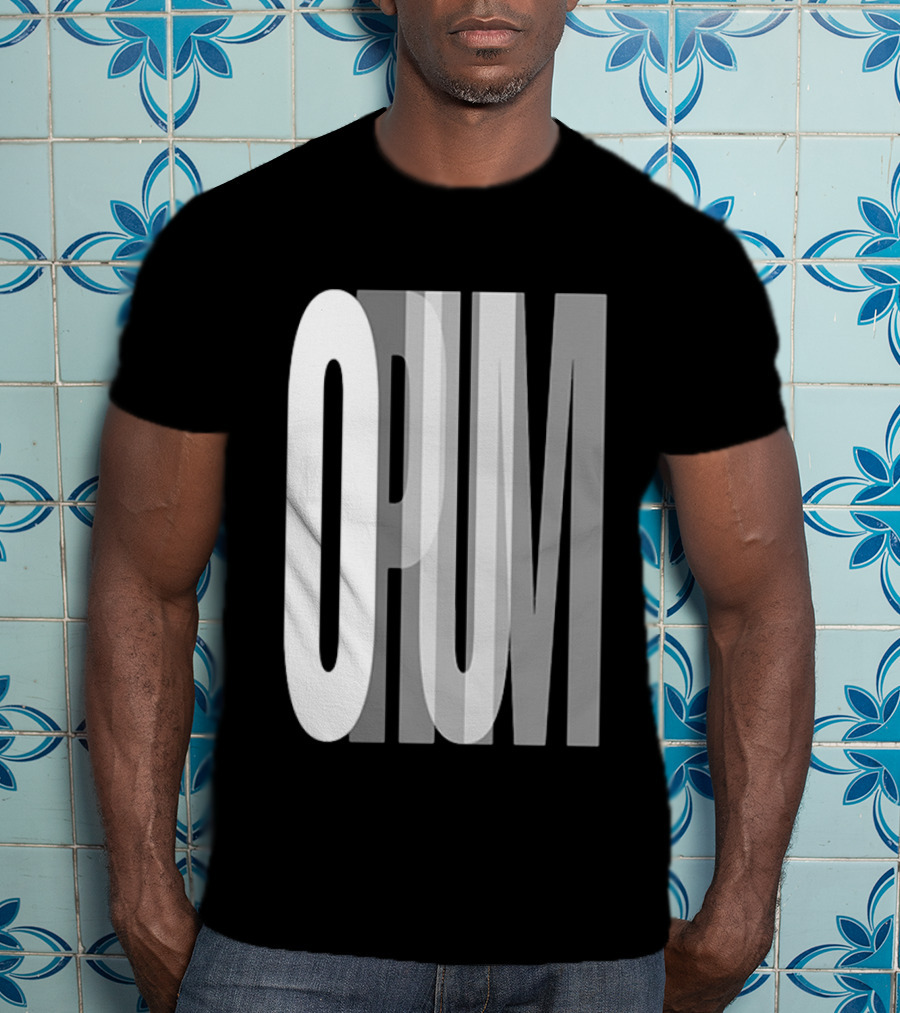 Opium Store Opium 00 Bold Text Optical Illusion T-Shirt