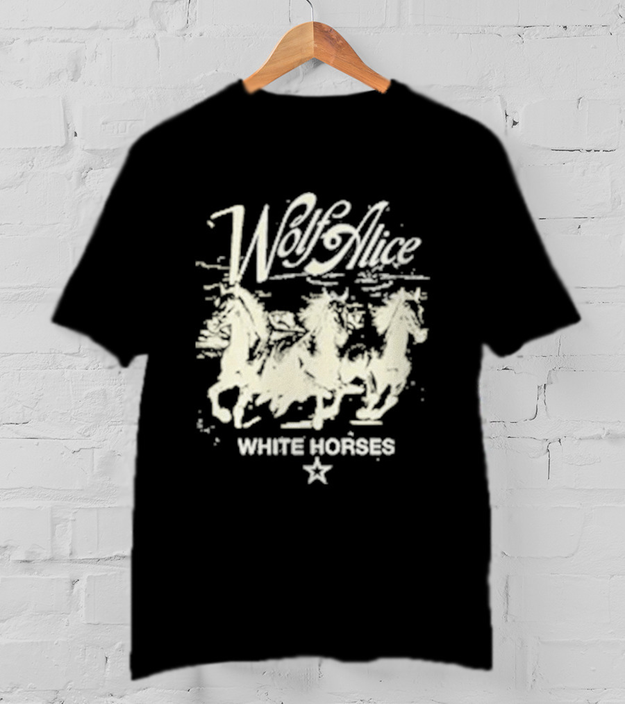 Wolf Alice White Horses Star Motif T-Shirt