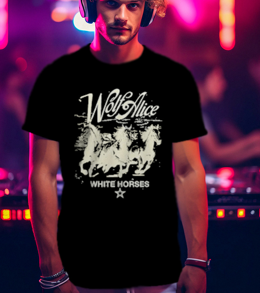 Wolf Alice White Horses Star Motif T-Shirt
