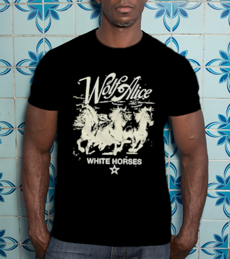 Wolf Alice White Horses Star Motif T-Shirt