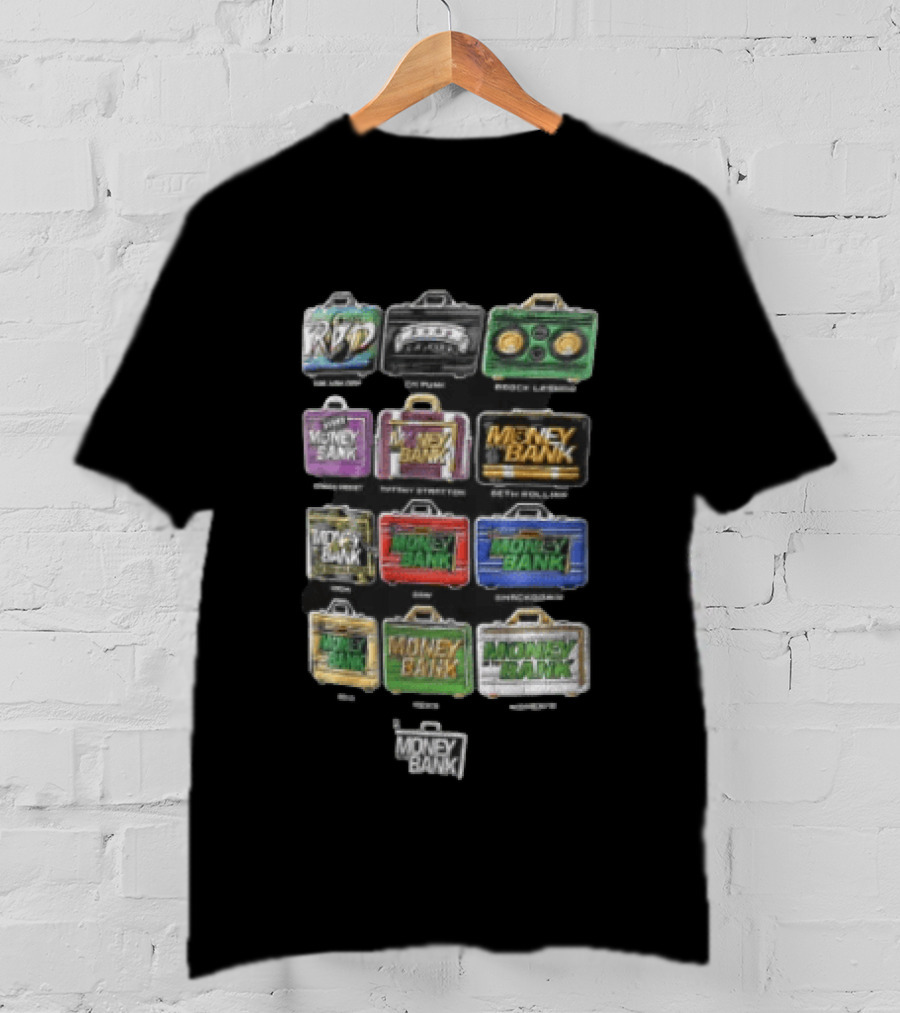WWE Rob Van Dam CM Punk Brock Lesnar Money In The Bank Briefcases Collection T-Shirt