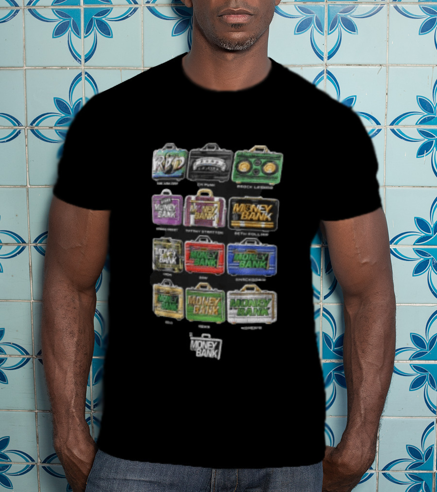 WWE Rob Van Dam CM Punk Brock Lesnar Money In The Bank Briefcases Collection T-Shirt