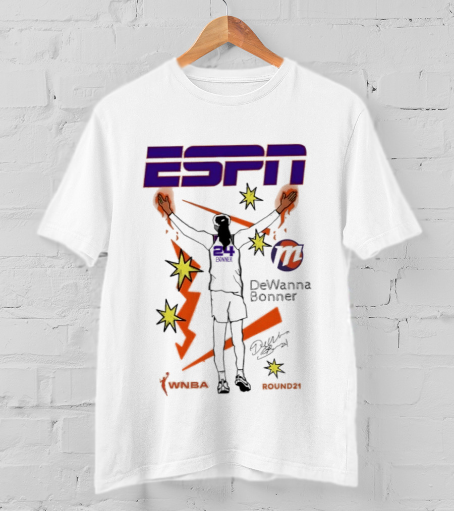 ESPN DeWanna Bonner No 24 WNBA Sun Mercury Round21 T-Shirt