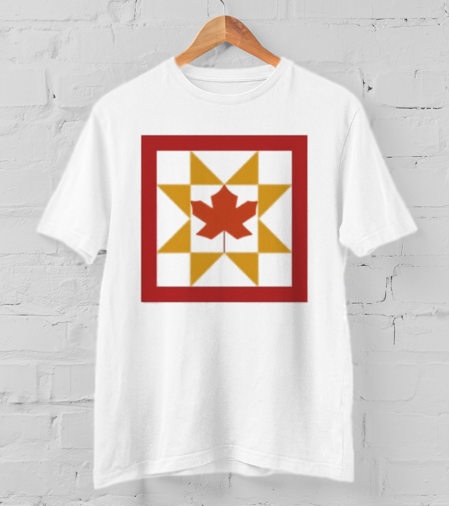 Kentucky Fall Quilt Maple Leaf Star Patchwork T-Shirt