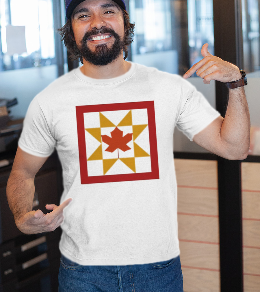Kentucky Fall Quilt Maple Leaf Star Patchwork T-Shirt