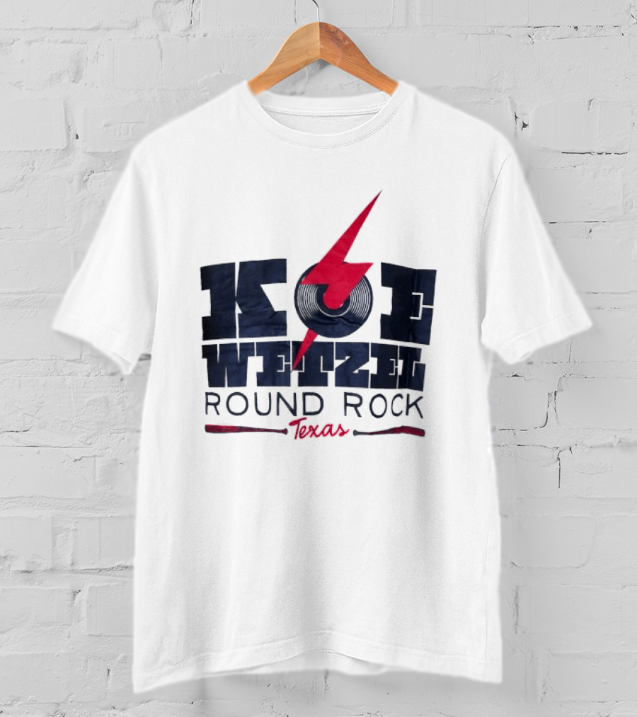 Koe Wetzel Round Rock Texas Red Lightning Bolt And Record T-Shirt