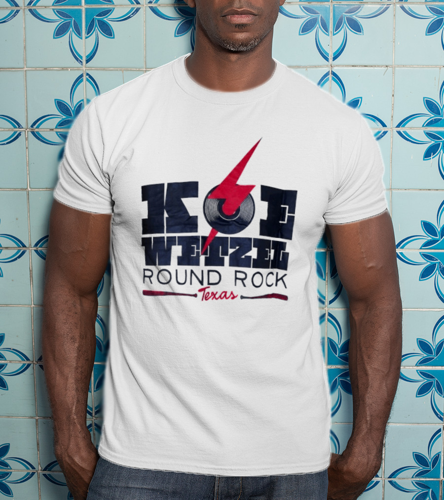 Koe Wetzel Round Rock Texas Red Lightning Bolt And Record T-Shirt