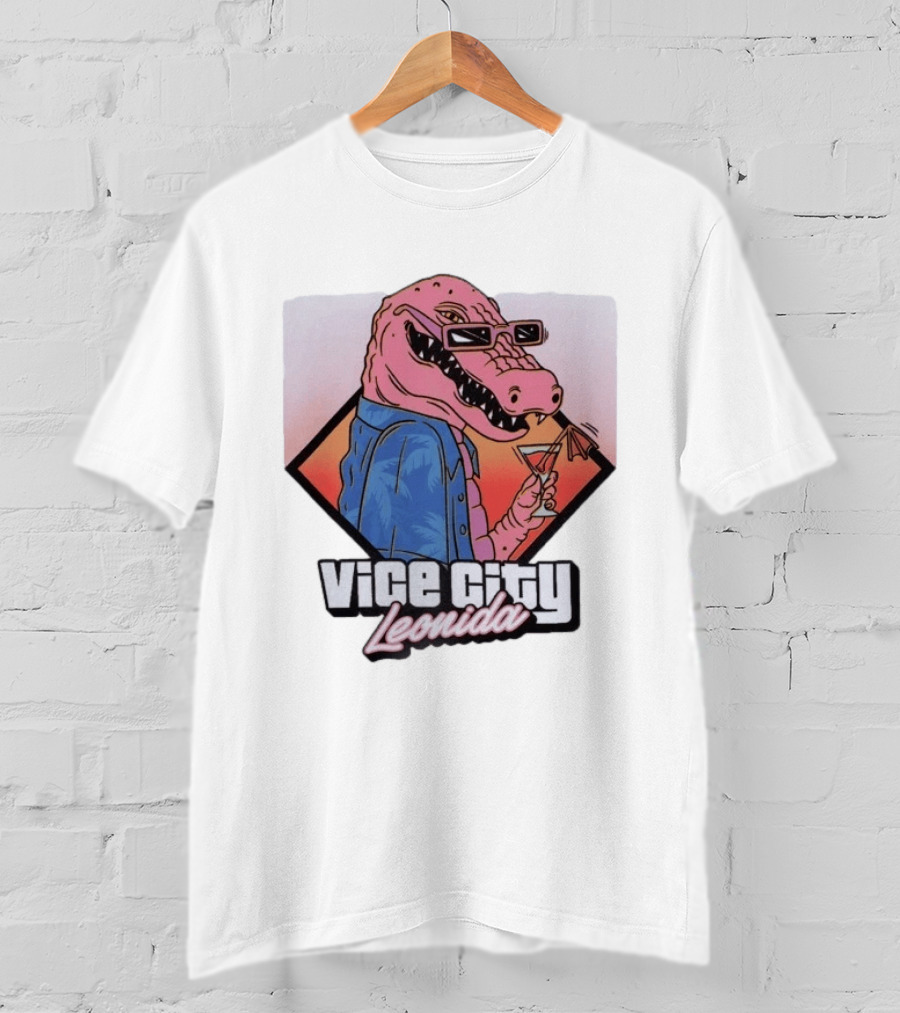 Grand Theft Auto Vice City Leonida Gator With Cocktail Rockstar Games VI T-Shirt