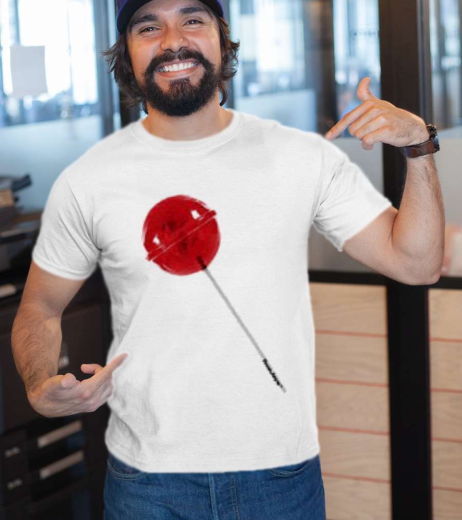 Twojeys Lollipop White Red Candy Stick T-Shirt
