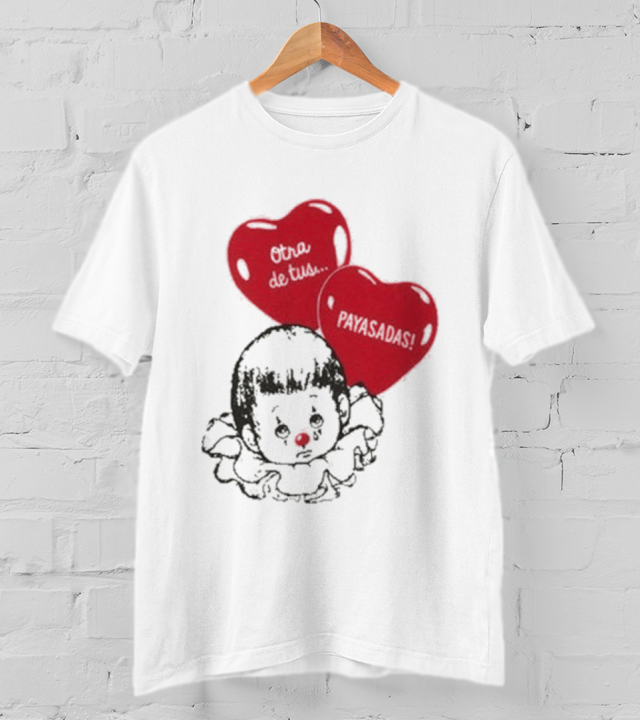 Willy Chavarria Payasadas Red Heart Balloons And Child Clown T-Shirt