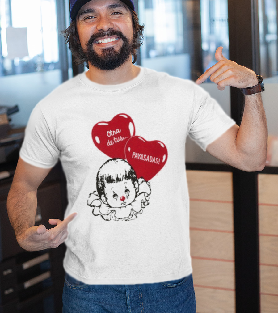 Willy Chavarria Payasadas Red Heart Balloons And Child Clown T-Shirt