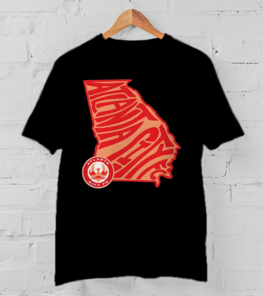 Atlanta City FC Groovy Team State Map Ensemble T-Shirt