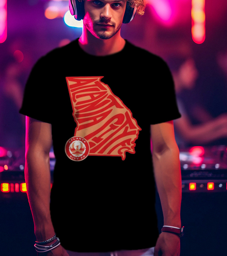 Atlanta City FC Groovy Team State Map Ensemble T-Shirt