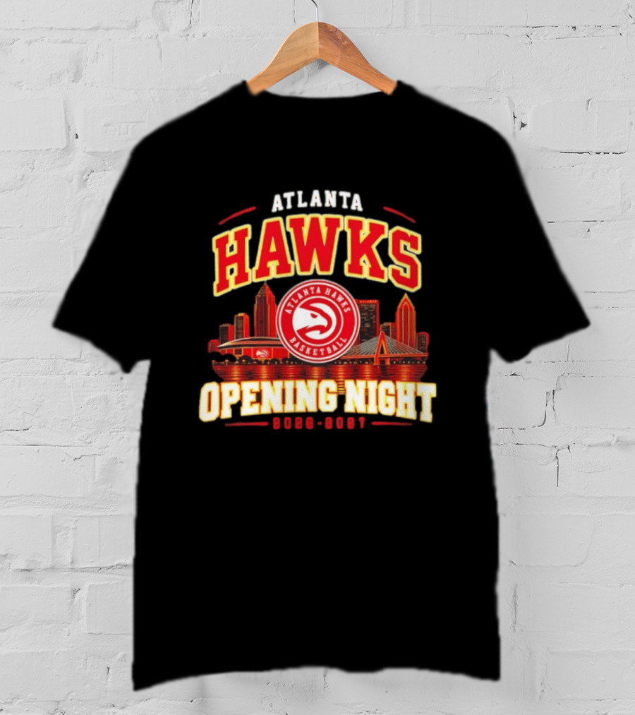 Atlanta Hawks Opening Night 2026 2027 Skyline Basketball T-Shirt