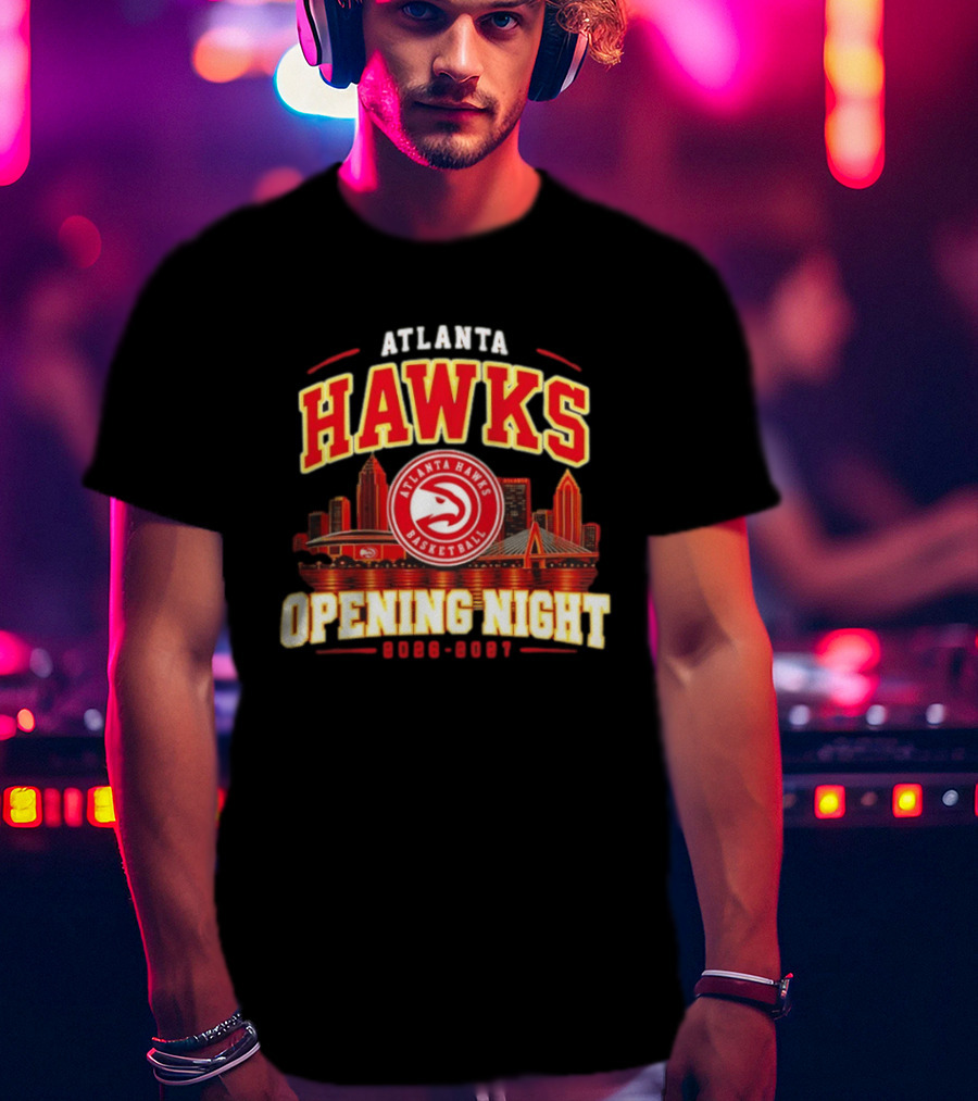 Atlanta Hawks Opening Night 2026 2027 Skyline Basketball T-Shirt