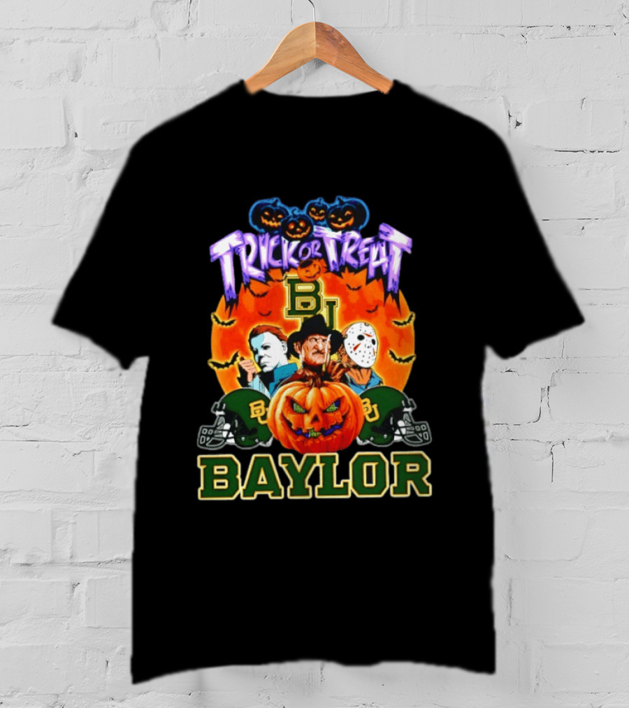 Baylor Bears Halloween 2026 Trick Or Treat Horror Characters T-Shirt