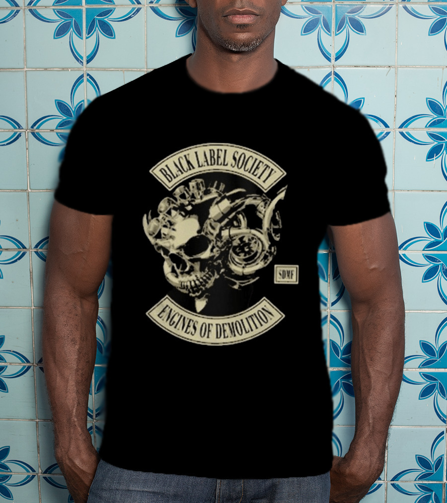 Black Label Society Engines Of Demolition Skull SDMF T-Shirt