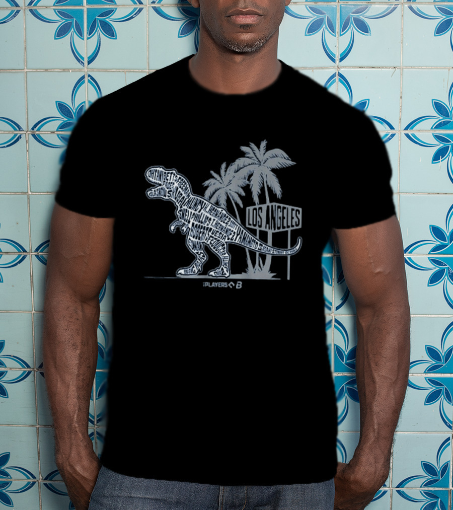 Players Los Angeles Dinosaurs Baseball Palm Trees T-Shirt