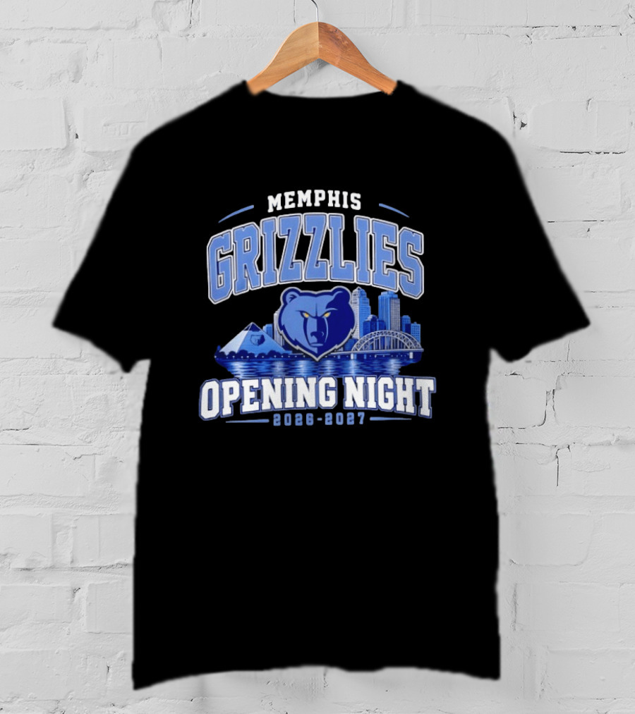 Memphis Grizzlies Opening Night 2026 2027 City Skyline NBA T-Shirt