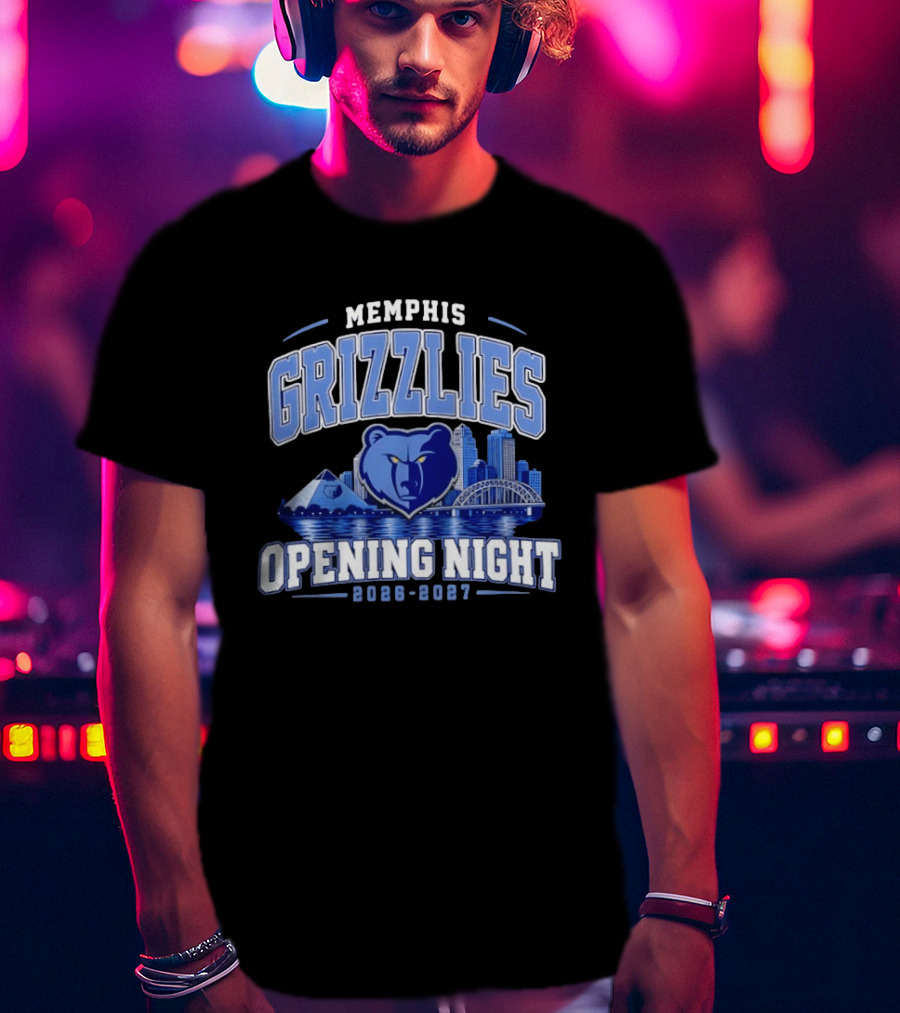 Memphis Grizzlies Opening Night 2026 2027 City Skyline NBA T-Shirt