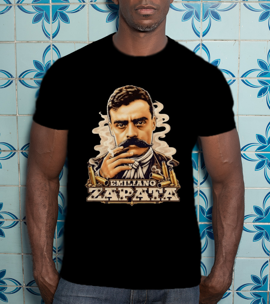 Emiliano Zapata Mexican Revolution Smoking Gun T-Shirt