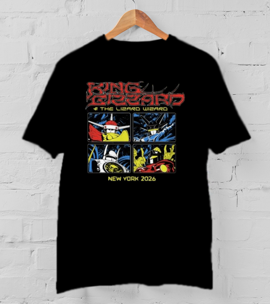 King Gizzard And The Lizard Wizard New York 2023 Robots Comic T-Shirt