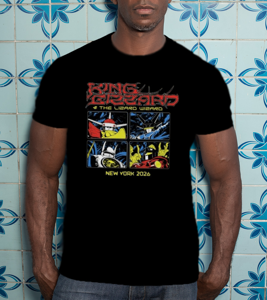 King Gizzard And The Lizard Wizard New York 2023 Robots Comic T-Shirt