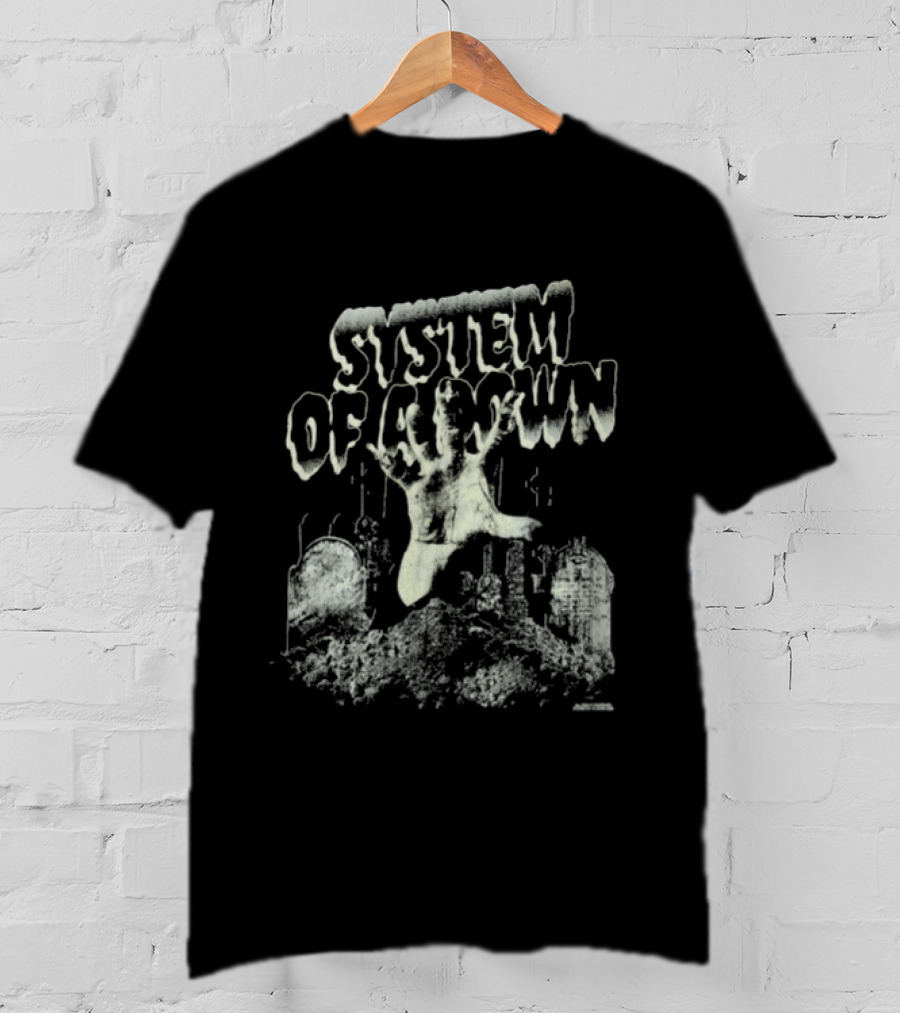 System Of A Down Zombie Hand Graveyard Tombstones T-Shirt