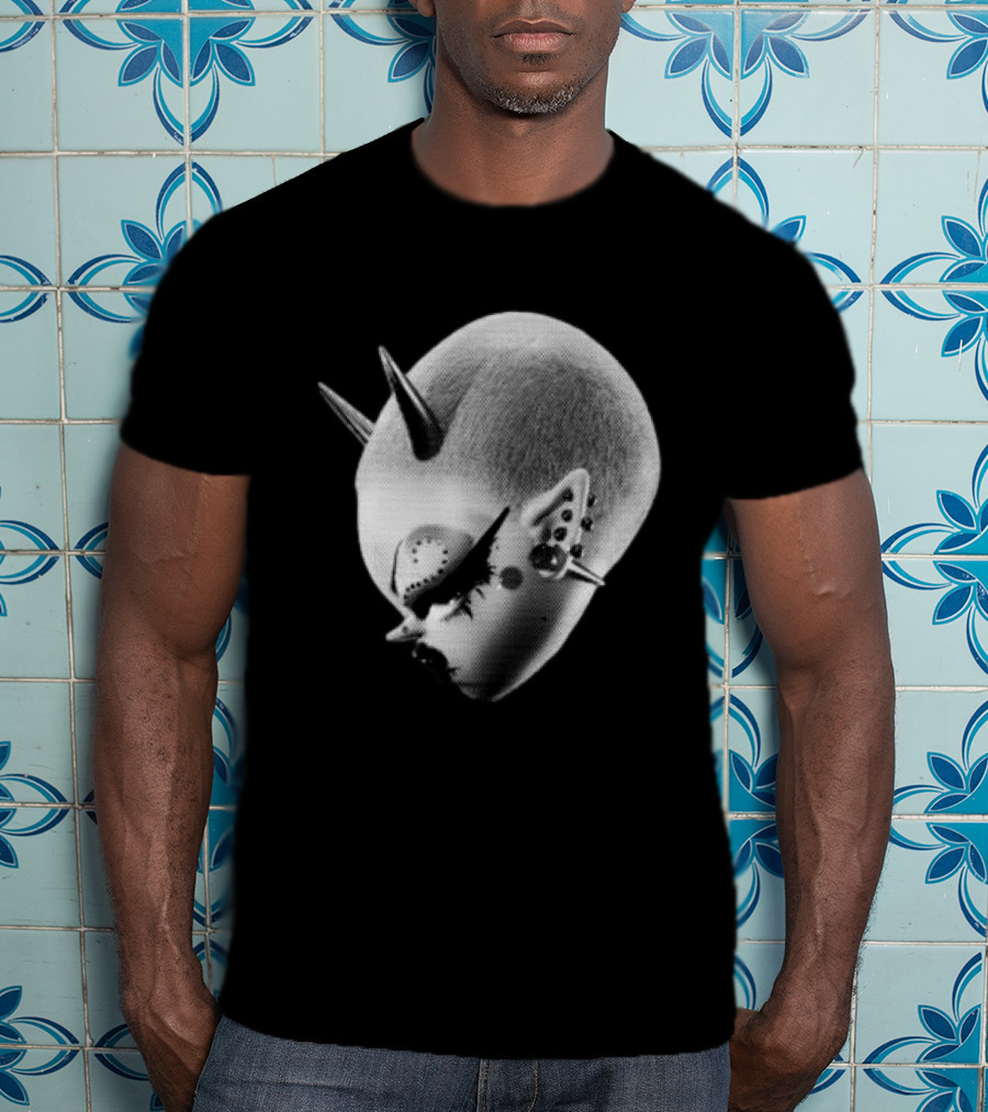 Poi And Keely Store The Bb Surreal 3D Punk Alien Head T-Shirt
