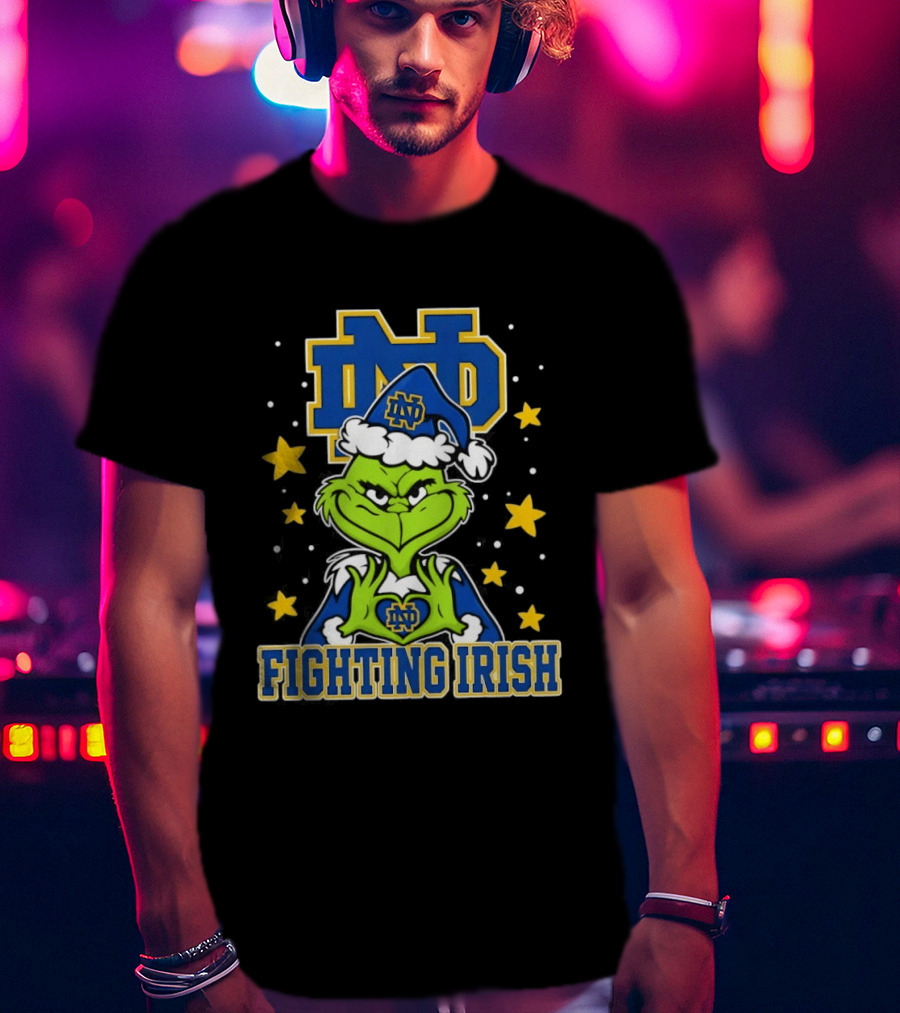 Notre Dame Fighting Irish Grinch Christmas ND T-Shirt