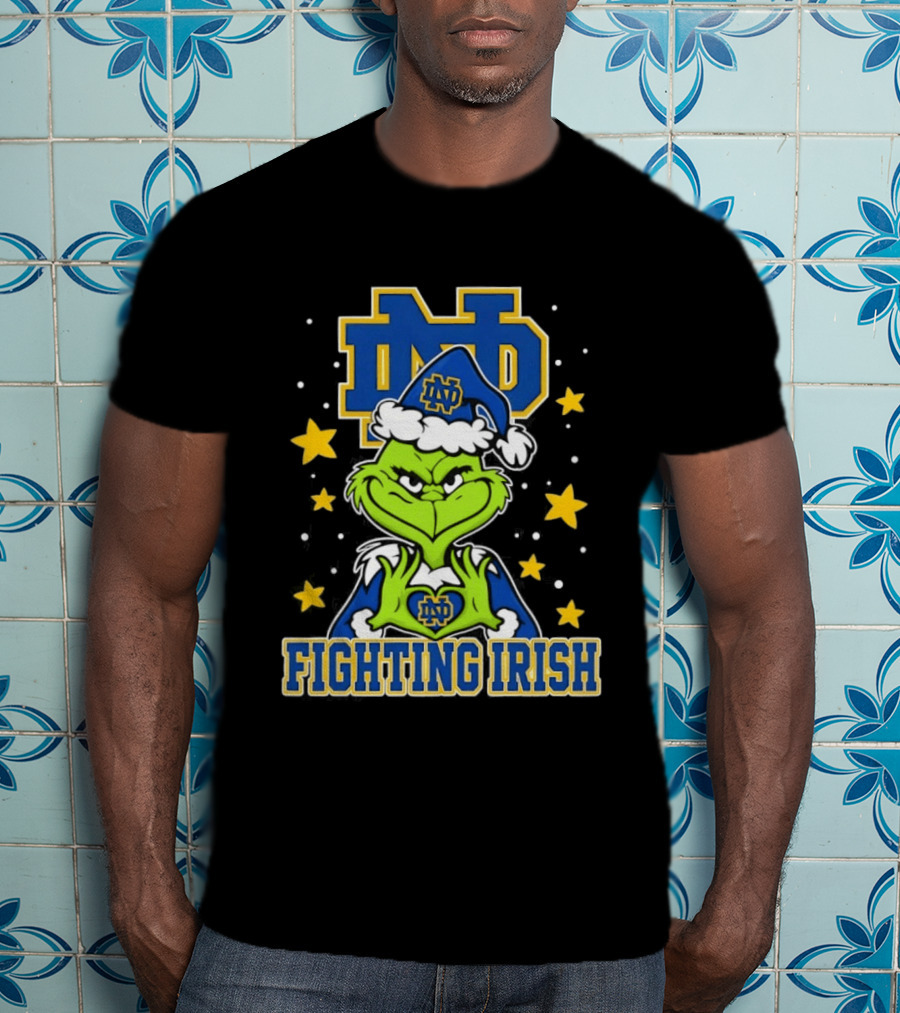 Notre Dame Fighting Irish Grinch Christmas ND T-Shirt