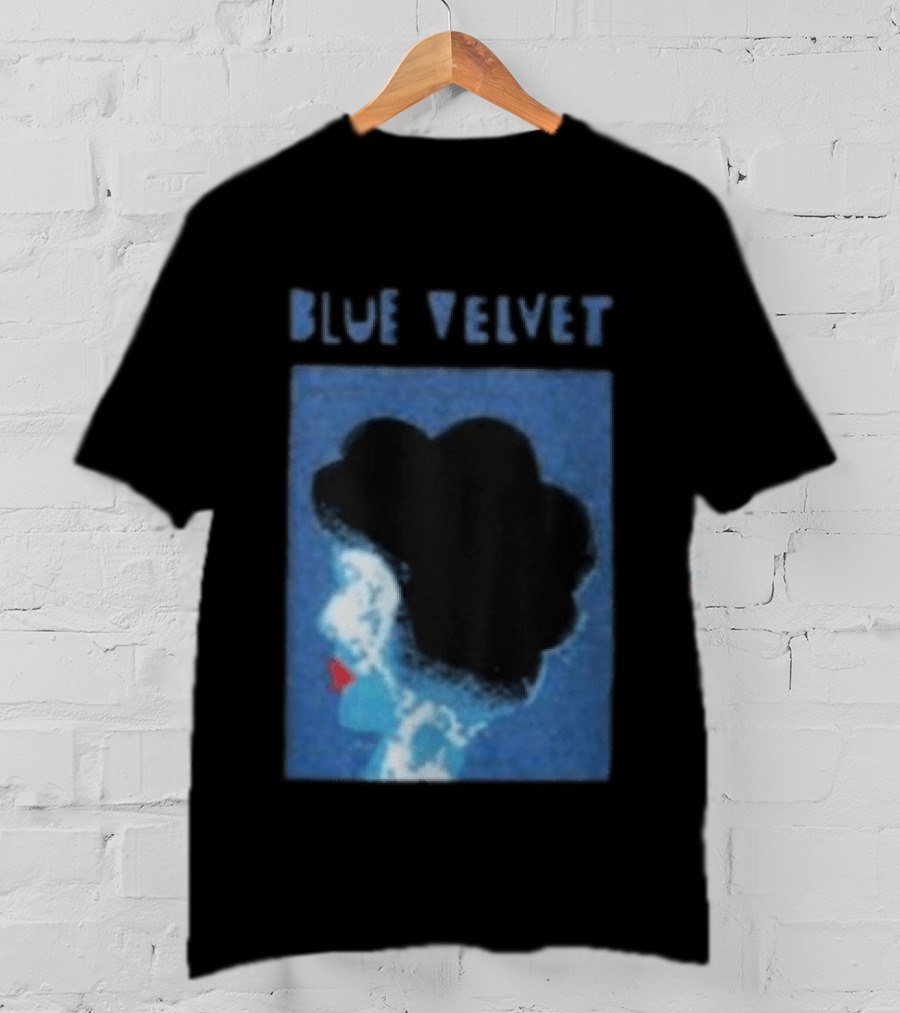 Blue Velvet Afro Silhouette Red Lips T-Shirt
