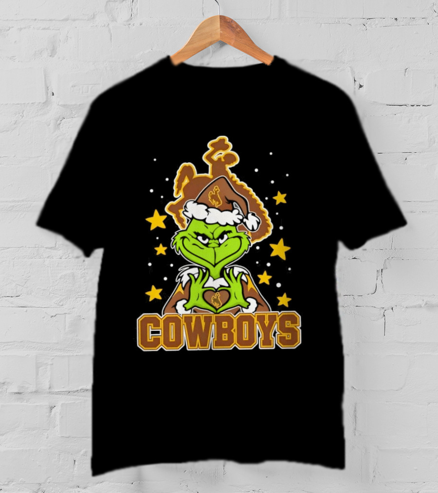 Grinch Cowboys Christmas Wyoming College Football T-Shirt