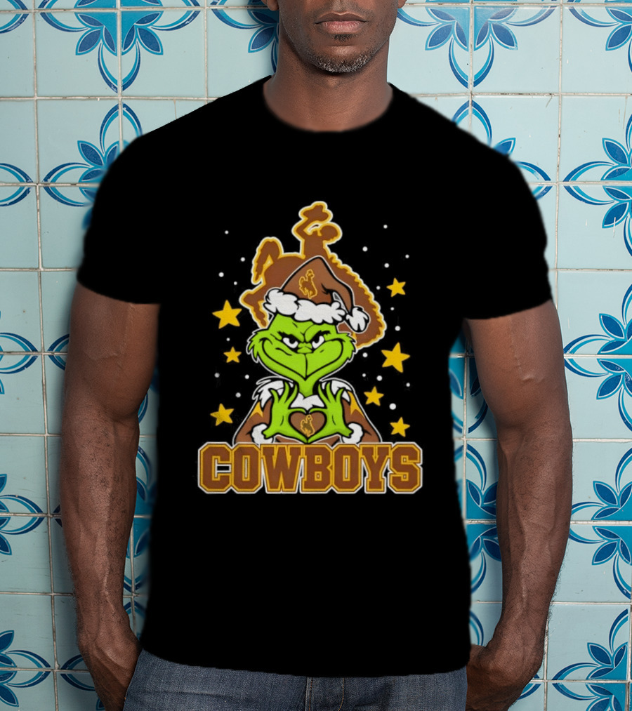 Grinch Cowboys Christmas Wyoming College Football T-Shirt