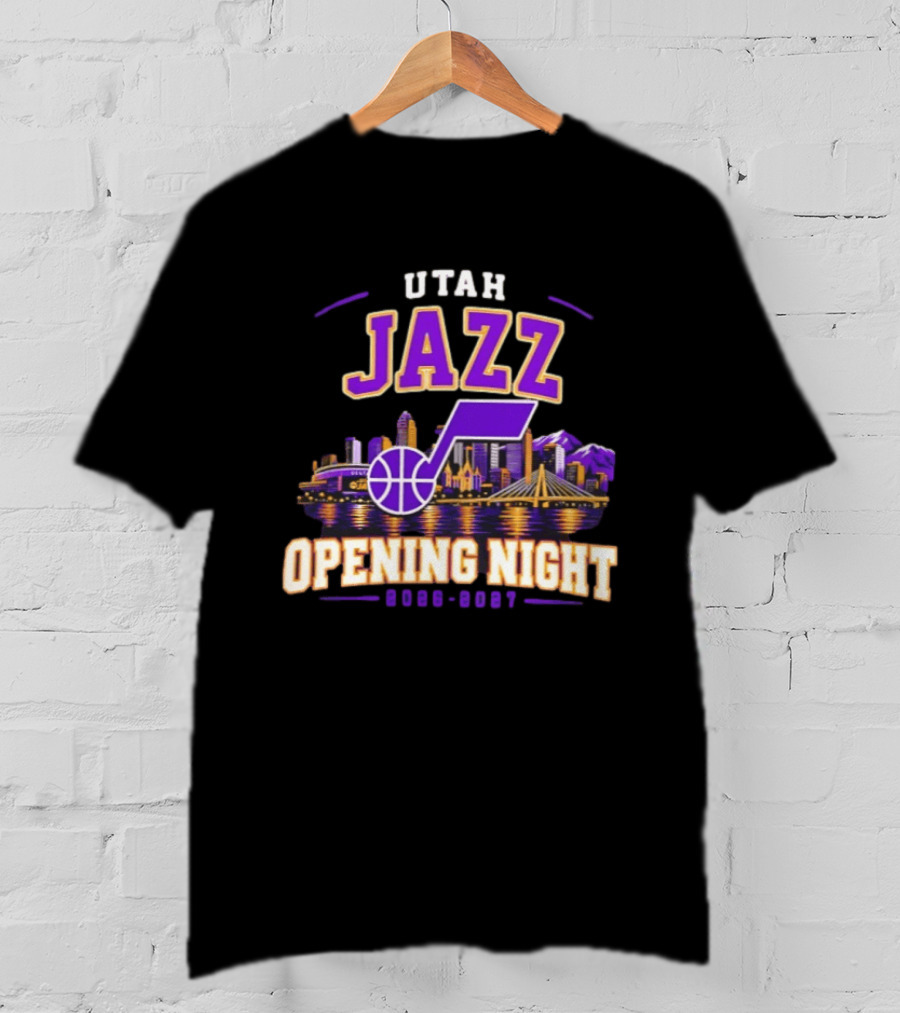 Utah Jazz NBA Opening Night 2026 2027 Skyline T-Shirt