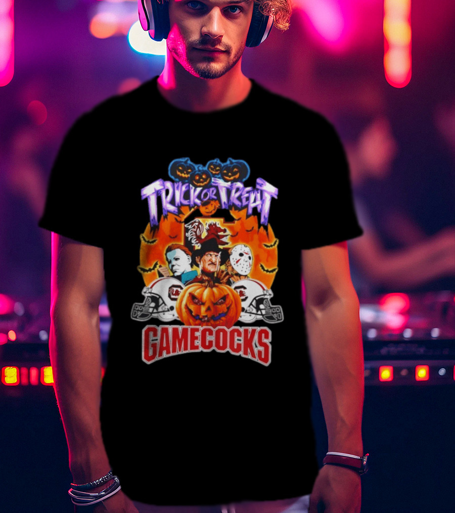 South Carolina Gamecocks Halloween 2026 Horror Characters Trick Or Treat T-Shirt