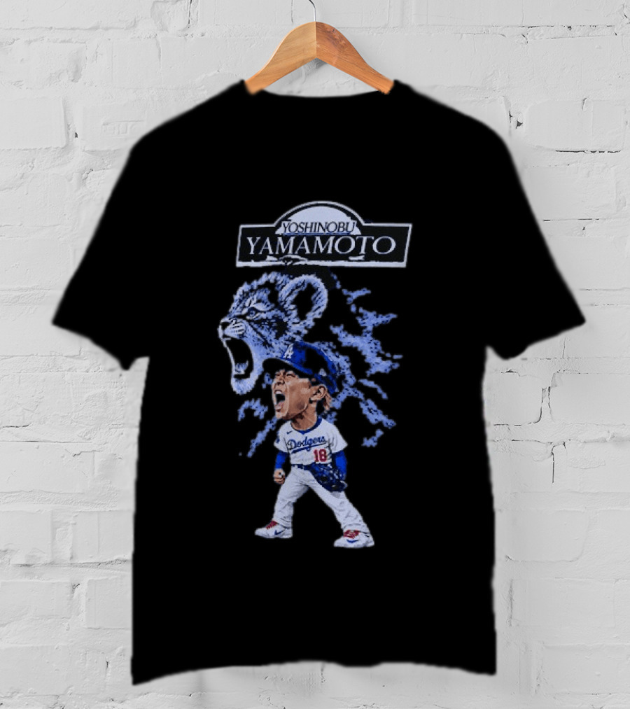 Yoshinobu Yamamoto Baby Lion Los Angeles Dodgers Number 18 T-Shirt