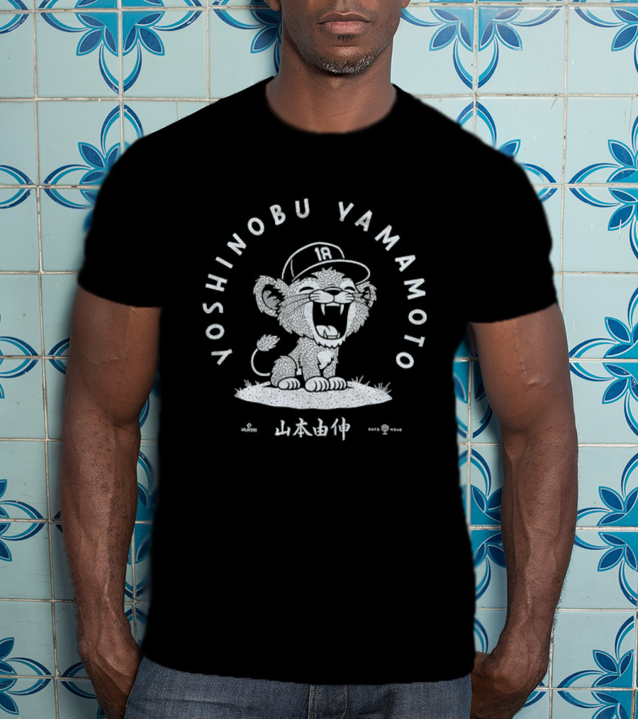 Yoshinobu Yamamoto Baby Lion In Dodgers Cap T-Shirt