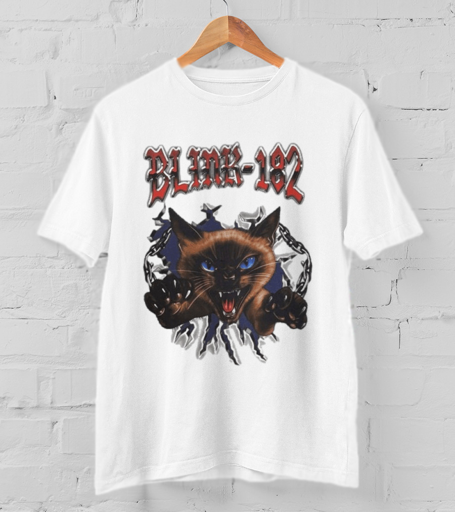 Blink 182 Cheshire Cat Angry Siamese Chain Breakout T-Shirt